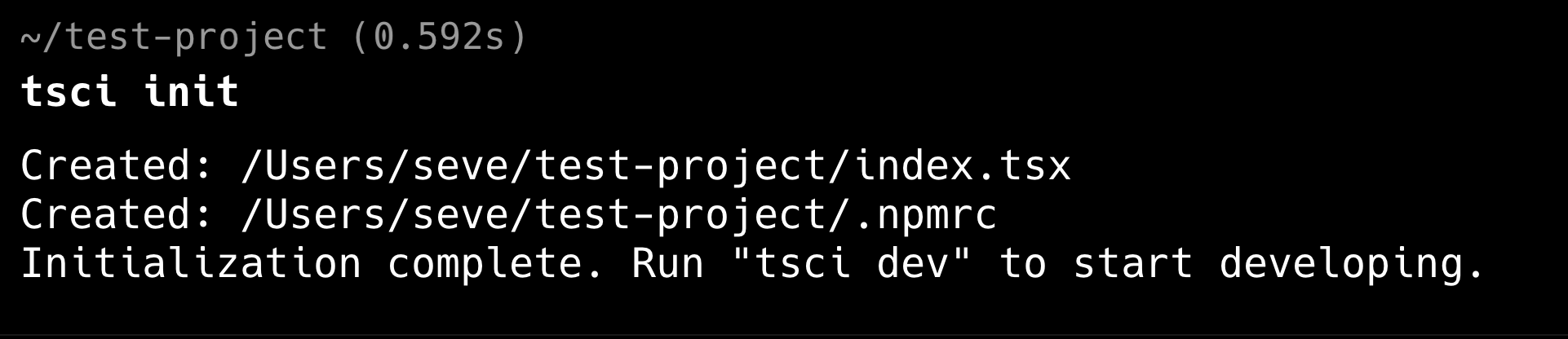 tsci init result